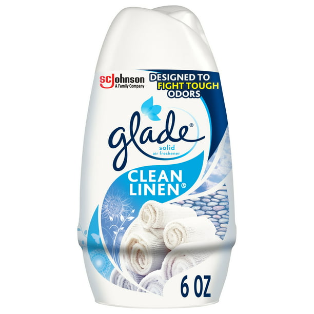 00861749-b87e-4ef2-9af4-4e05f052b531.85cc7796993b899fdb4bc20cc62bff5c-1-1.jpeg Glade Solid Air Freshener 1 CT, Clean Linen, 6 OZ. Total - Image 1