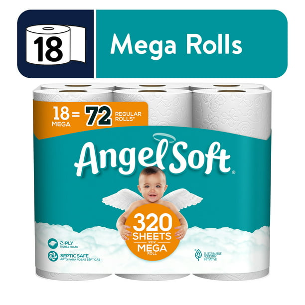 142f7727-3729-4536-98a0-53a330c97894.f62113613f1c23b0a38c40b6e826f8b7-1.jpeg Angel Soft Toilet Paper, 18 Mega Rolls - Image 1