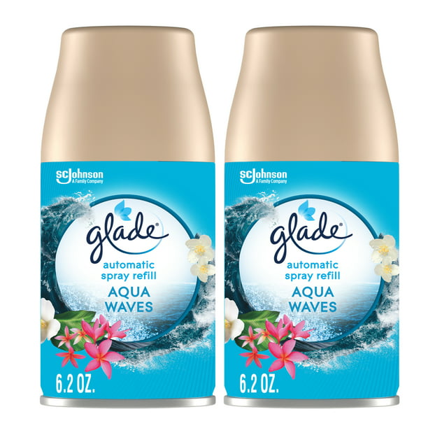 1ed1b595-aef2-48cc-8be3-09c5fcbf7f2f.478db586aaea05df72e21466be5a689f-1.jpeg Glade Automatic Spray Refill, Air Freshener, Aqua Waves, 2 Refills, 2 x 6.2 Oz - Image 1
