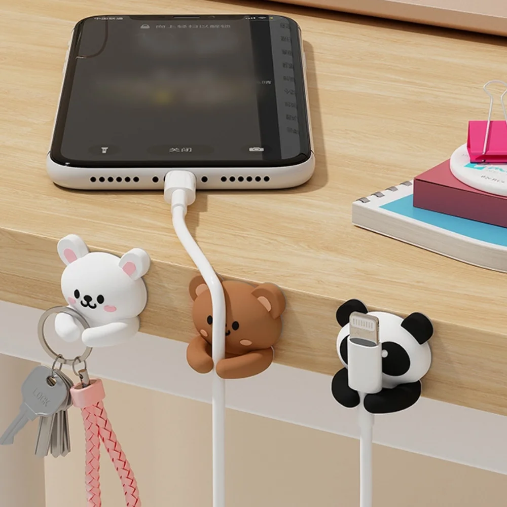kf-S2e2ddafe92954985b280ad1cbdade5b4v.webp WORTHBUY Desktop Cute Cable Organizers Holder Clips Desk Tidy Organiser Self Adhesive Cable Management Office Wire Cord Holder - Image 1