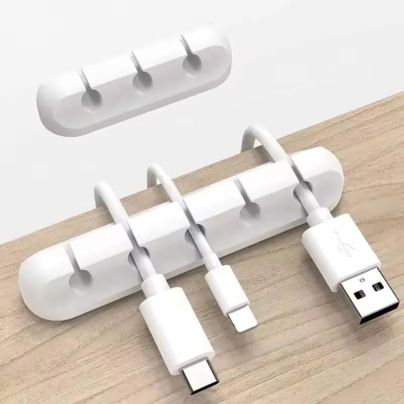 kf-S77915714249b42d583972e4076b2b04dZ.webp Silicone USB Cable Organizer USB Charging Cable Winder Desktop Tidy Management Clips Cable Holder For Mouse earphone Accessories - Image 1