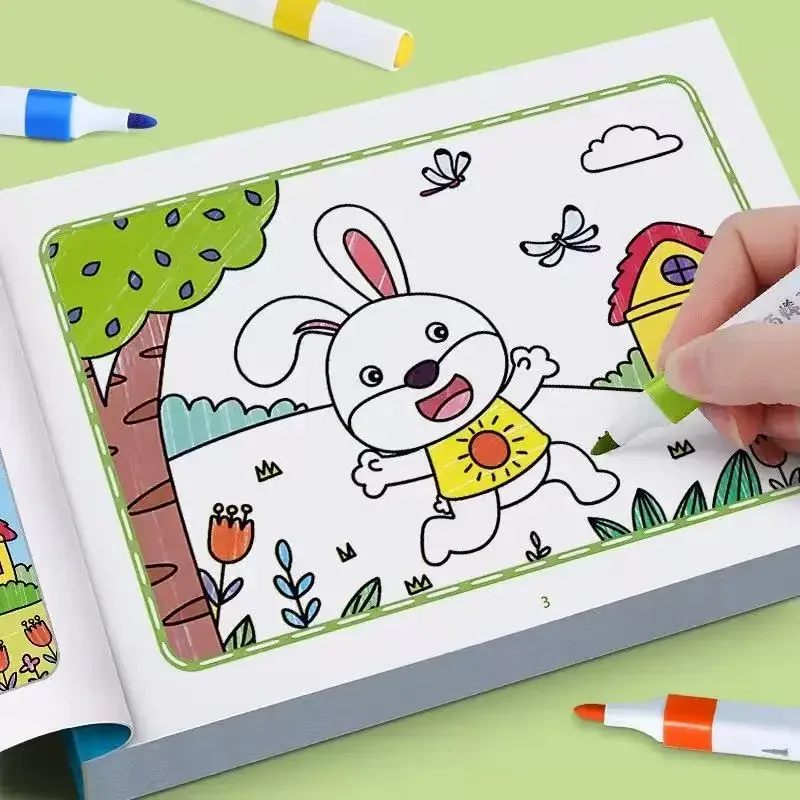 kf-Se8e326e606784f88a087ac256b325115u Boys Girls Children's Coloring Books Animals Baby Drawing Book School Early Education Toys Drawing Toy Notebook Notebooks Pads - Image 1
