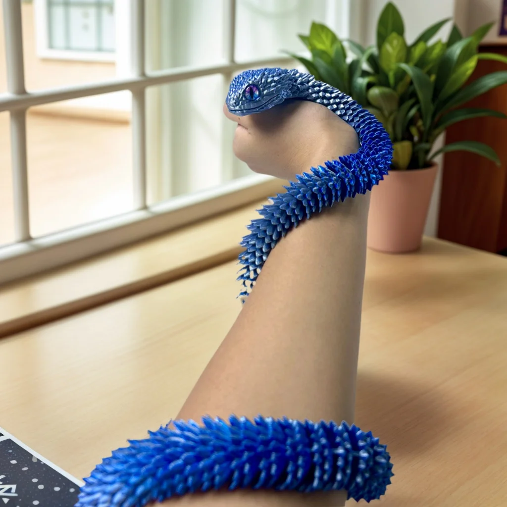 kf-S167962037a1c4c5088f099f63a5fdcdbt.webp 85Cm/33.46In Snake Statue Moveable Joints Animal Model Home Desktop Decoration Ornament Gift Collectible Figurine - Image 1