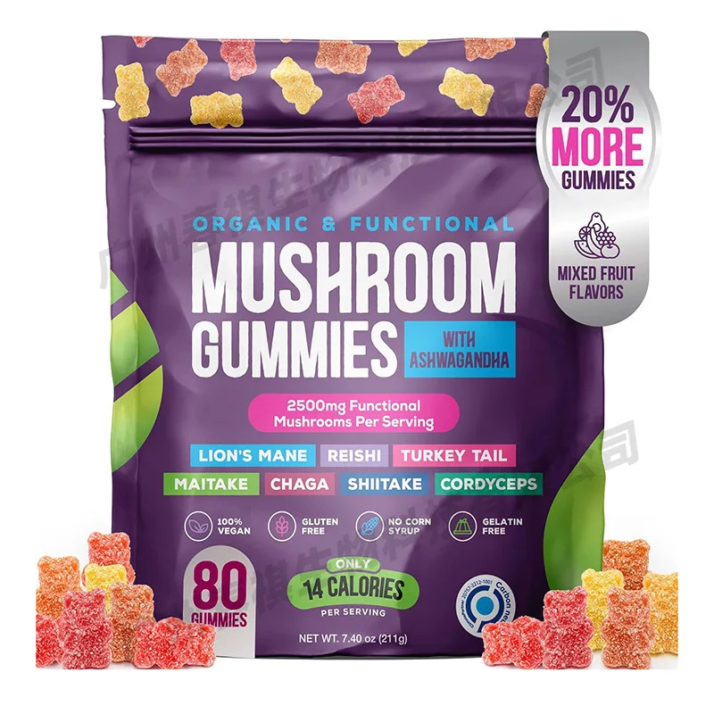kf-S1fb3987616b2448fada9e8a66595b31c7.webp 1 pack mushroom gummies moisturize the intestines replenish nutrients improve immunity regulate blood pressure be a health food - Image 1