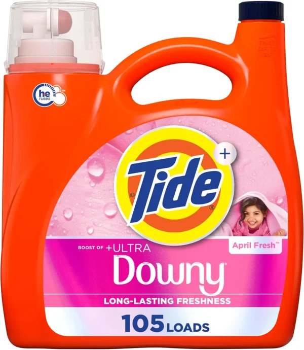 Ultra Downy Liquid Laundry Detergent, April Fresh Scent, 148 fl oz for 105 Loads with Long-Lasting Freshness