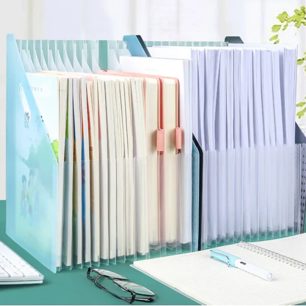 1 Pcs Desk File Folder Document Paper Organizer Storage Holder Multilayer Expanding Box School Office Stationery File Holder