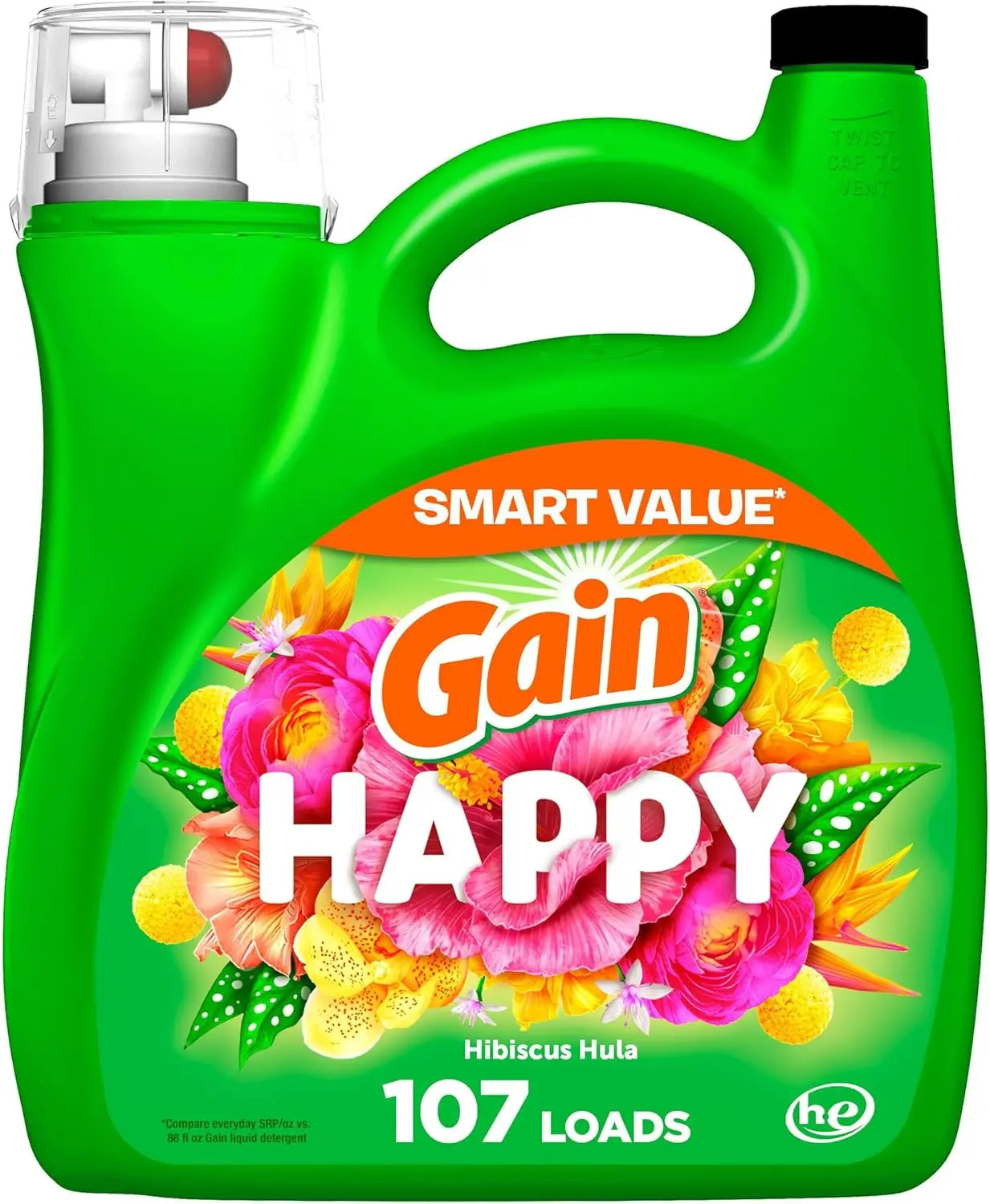 kf-S5b0a285e79544ba3ba7600406b23e8e0n.webp Happy HE Compatible Liquid Laundry Detergent, 154 fl oz for 107 Loads - Gentle & Effective - Image 1