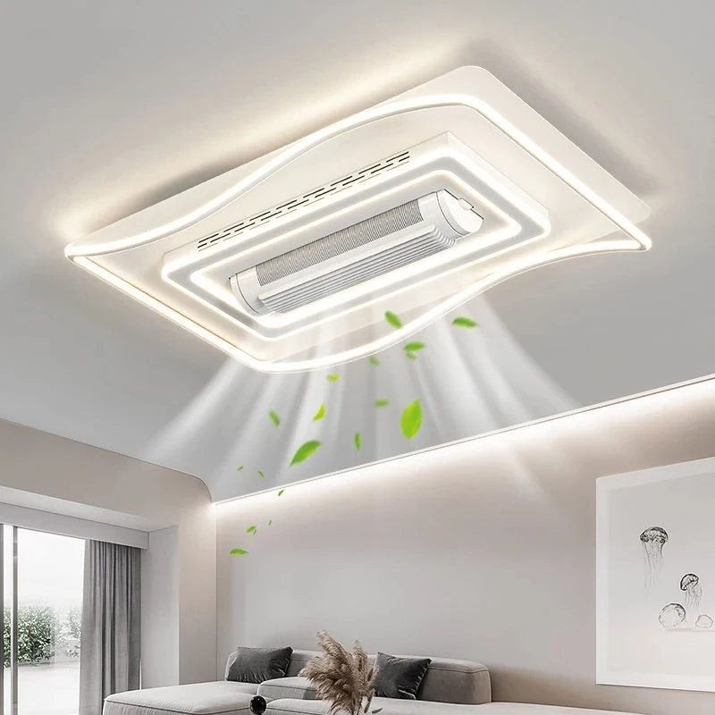 kf-S806d650c3c3a48e08b77e0b478199362u.webp New model bladeless fan lamp - living room lamp - modern and minimalist all-room lighting set - with fan ceiling lamp - Image 1