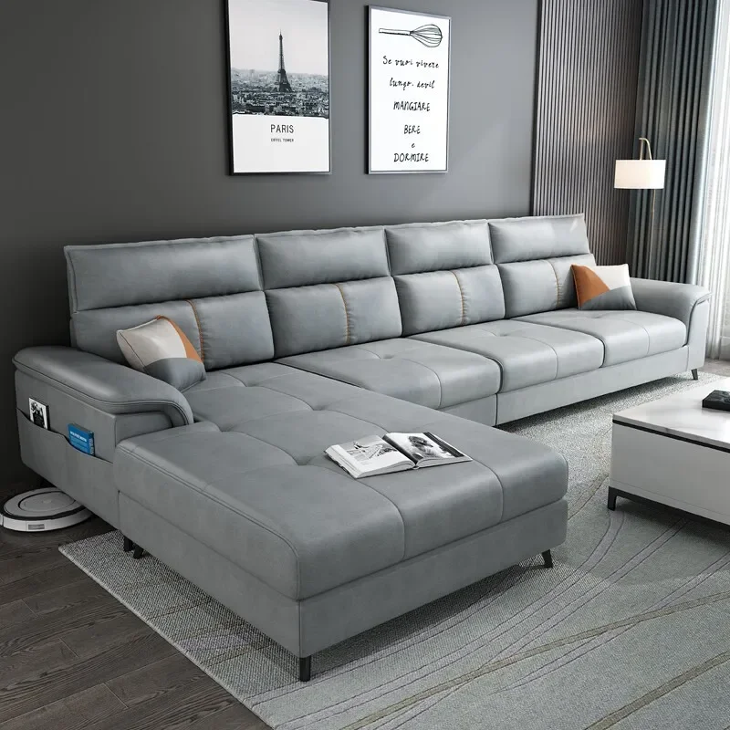 kf-S88e71dd55f9f4d449ea48934df622b4d6.webp Italian Technology Leather Living Room Sofa Modern Simple Boss Office Sofa Combination Office Furniture Sofy Do Salonu LBSF - Image 1