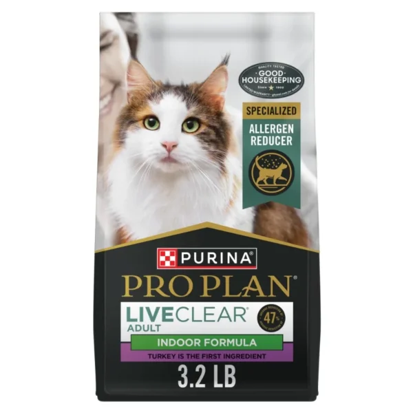 Indoor Dry Cat Food LiveClear Cat Allergen Reducing Turkey and Rice Formula 3.2 lb Bag