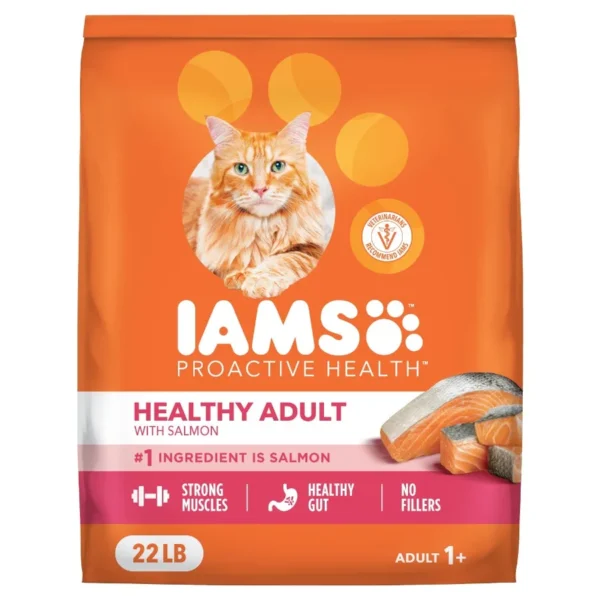 Proactive Health Adult Dry Cat Food With Real Salmon 22 lb High-Protein Dry Kibble for Adult Cats Rich in Omega-3s Natural Ingr