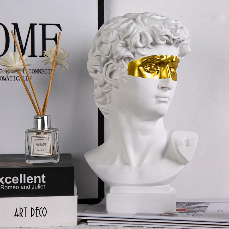 kf-Scfe7f918184f4f979f28c1b25db669f7S.webp European Home Decoration David Head ResinStatues Statues Home Decor Modern Abstract Art Bust Sculpture Art Sketch Practice - Image 1