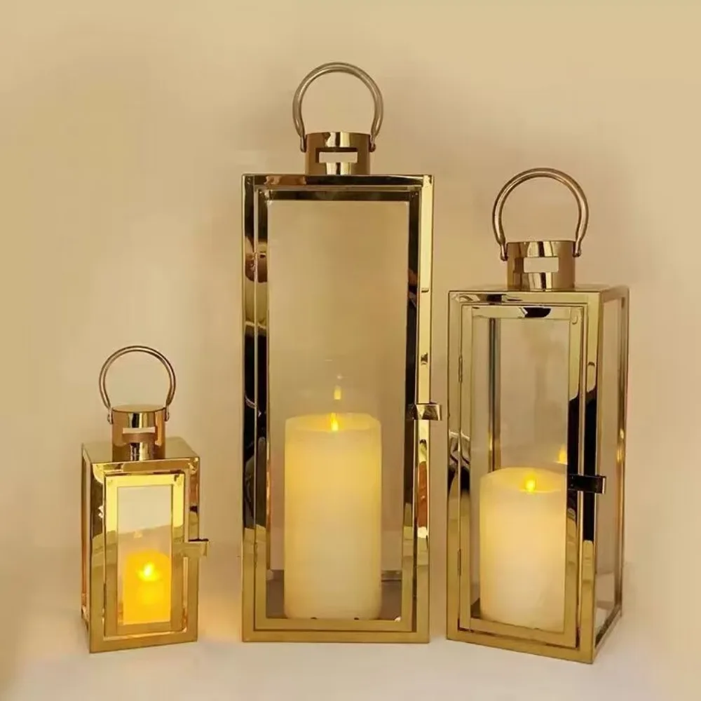kf-Sef0aa15901d849e08bc9eaf2202367cbS.webp Stainless Steel Lantern Candlestick Eid Mubarak LED Wind Lamp Decor for Ramadan Kareem Aid Eid al-Fitr Home Wind Lantern Decor - Image 1
